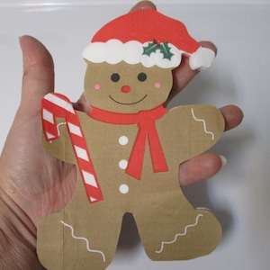 2-Gingerbread Man Shaped Cocktail Decoupage Napkins-Christmas Decoupage Napkins-Christmas Collage Napkins