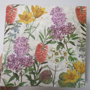 2- Field Of Flowers Luncheon Decoupage Napkins-Floral Decoupage Napkins-Summer Decoupage Napkins-Spring Decoupage Napkins