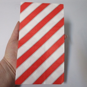 2-Candy Cane Striped Guest Towel Decoupage Napkins-Christmas Decoupage Napkins-Gingerbread Napkins