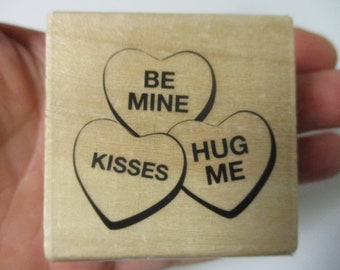 Conversation Hearts Rubber Stamp-Valentine's Day Stamps