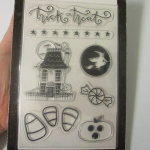 Pebbles Midnight Haunting Halloween Cling Stamp Set-Halloween Stamps