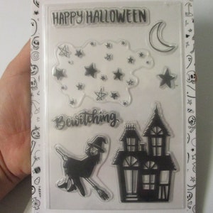 American Crafts Bootiful Night Halloween Cling Stamp Set-Halloween Stamps-Happy Halloween Stamps