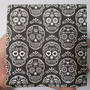 2-Black and White Sugar Skull Cocktail Decoupage Napkins-Halloween Decoupage Napkins-Dia De Los Muertos Napkins-Day Of The Dead Napkins