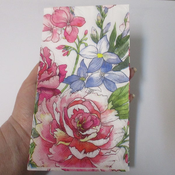 Floral Blossoms Guest Towel Decoupage Napkins-Spring Decoupage Napkins