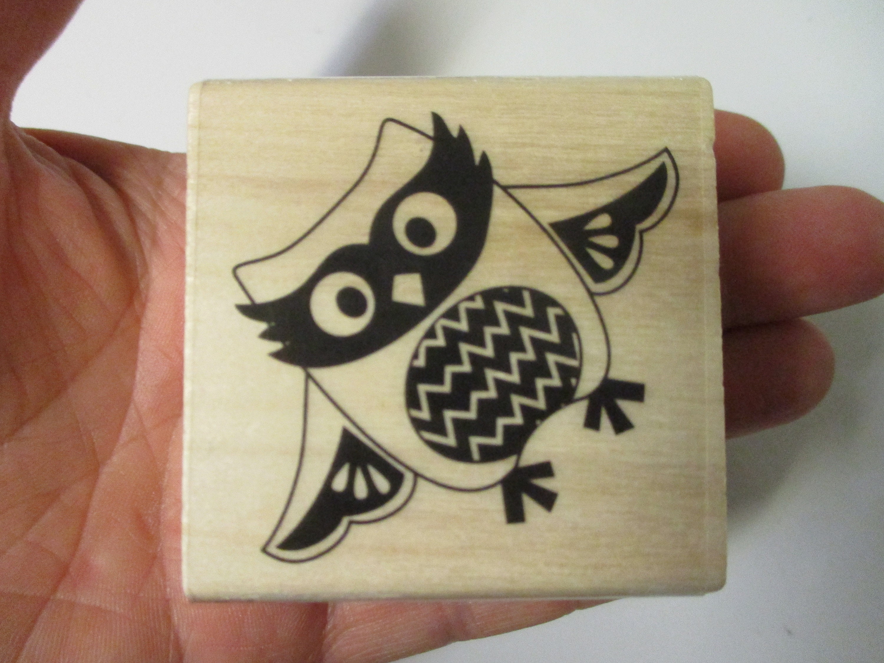 Masquerade Mask Owl Rubber Stamp-Owl Stamps-Halloween Stamps