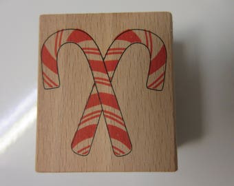 Christmas Stamps-Candy Canes Rubber Stamp