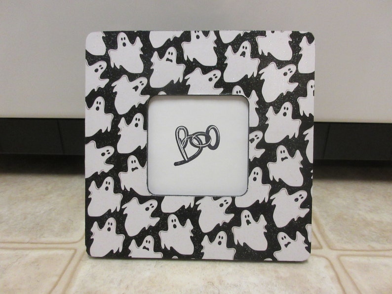 Halloween Decor-Wood Halloween Ghost Picture Frame-Picture Frame