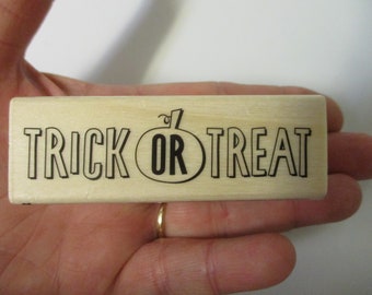 Trick Or Treat Rubber Stamp-Halloween Stamps