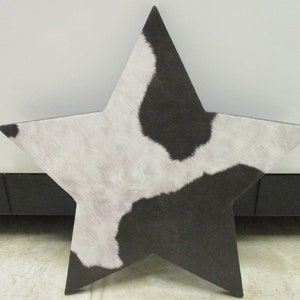 Cowhide Star Wall Decor-Farmhouse Decor-Rustic Decor-Rustic Star Wall Decor-Southwestern Decor-Southern Decor-Chipboard Star-Cowhide Decor