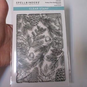 Spellbinders Pretty Pine Background Acrylic Stamp-Christmas Stamps
