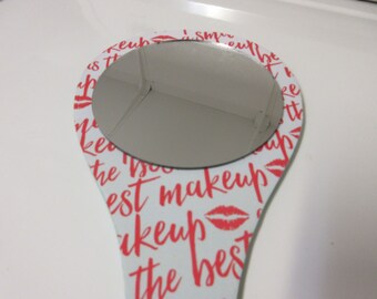 READY TO SHIP! A Smile Is The Best Makeup Decorative Handheld Mirror-Makeup Mirror-Handheld Mirror