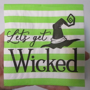 2-Let&#39;s Get Wicked Cocktail Decoupage Napkins-Halloween Decoupage Napkins-Witch Decoupage Napkins-Fall Decoupage Napkins