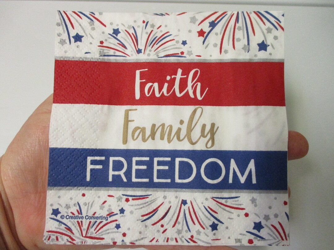 2god Bless America Cocktail Decoupage Napkinsfaith Family Etsy