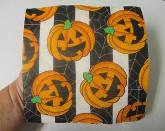 2-Jack O Lantern Luncheon Halloween Decoupage Napkins-Halloween Decoupage Napkins-Jack O Lantern Napkins-Pumpkin Decoupage Napkins