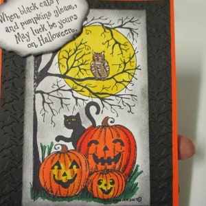 Handmade Halloween Scene Card-Handmade Halloween Cards-Fall Cards-Spooky Scene Card