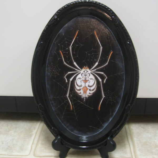 Halloween Decor-Halloween Shelf Sitter-Halloween Decorations-Halloween Spider Tray-Shelf Sitter-Spooky Decor-Goth Decor-Halloween Wall Decor