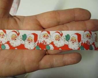 3 YARDS-9 FEET 7/8" Santa Face Grosgrain Ribbon-Christmas Ribbon