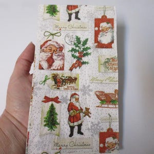 2-Retro-Vintage Santa Guest Towel Decoupage Napkins-Christmas Decoupage Napkins-Retro Christmas Napkins
