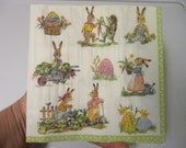 2-Peter Cottontail Luncheon Decoupage Napkins-Easter Decoupage Napkins-Spring Decoupage Napkins-Peter Rabbit Napkins