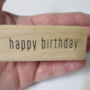 Curvy Happy Birthday Rubber Stamp