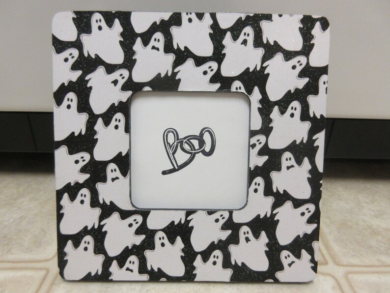 Halloween Decor-Wood Halloween Ghost Picture Frame-Picture Frame