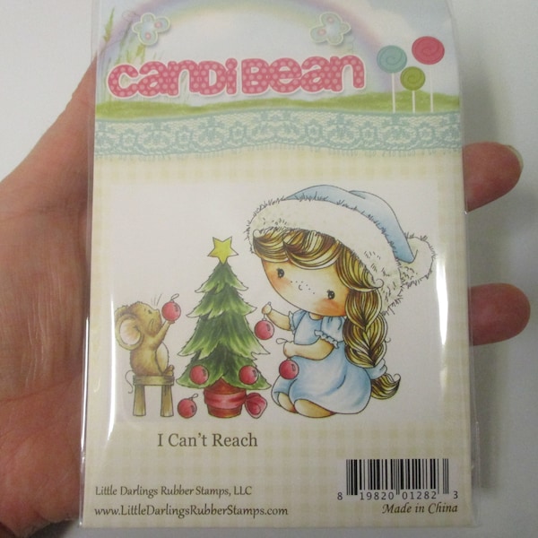 I Can't Reach Candi Bean Cling Stamp-Christmas Stamps-Little Darlings Stamps