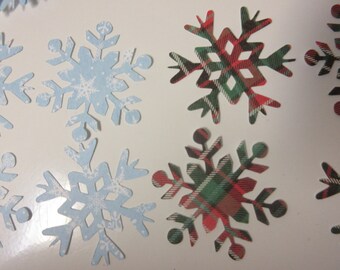 30-1 3/4" Blue or Plaid Snowflake Die Cuts-Christmas Die Cuts