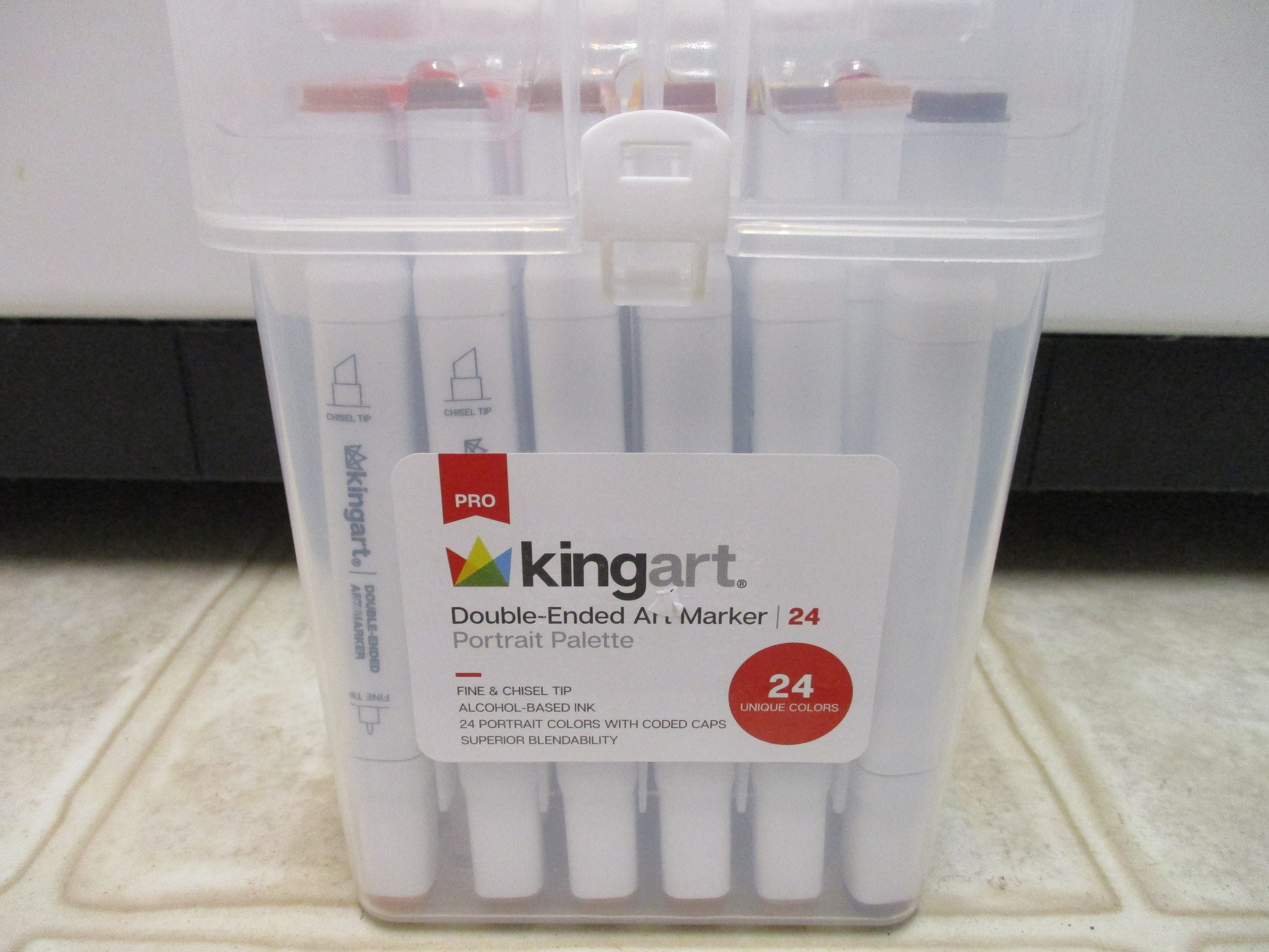 Kingart Pro Double-Ended Art Alcohol Markers - Assorted, Set of 60