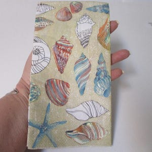 2-Sea Shell Guest Towel Decoupage Napkins-Summer Decoupage Napkins-Beach Decoupage Napkins-Tropical Decoupage Napkins