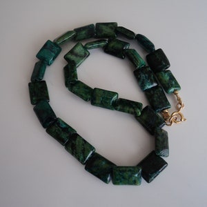 Azurite Malachite gemstone beads necklace