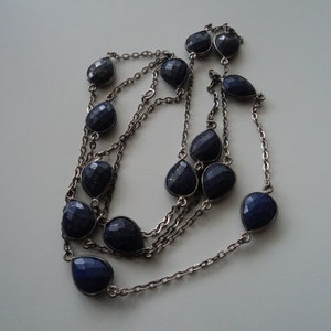 Lapis Lazuli gold flash silver necklace