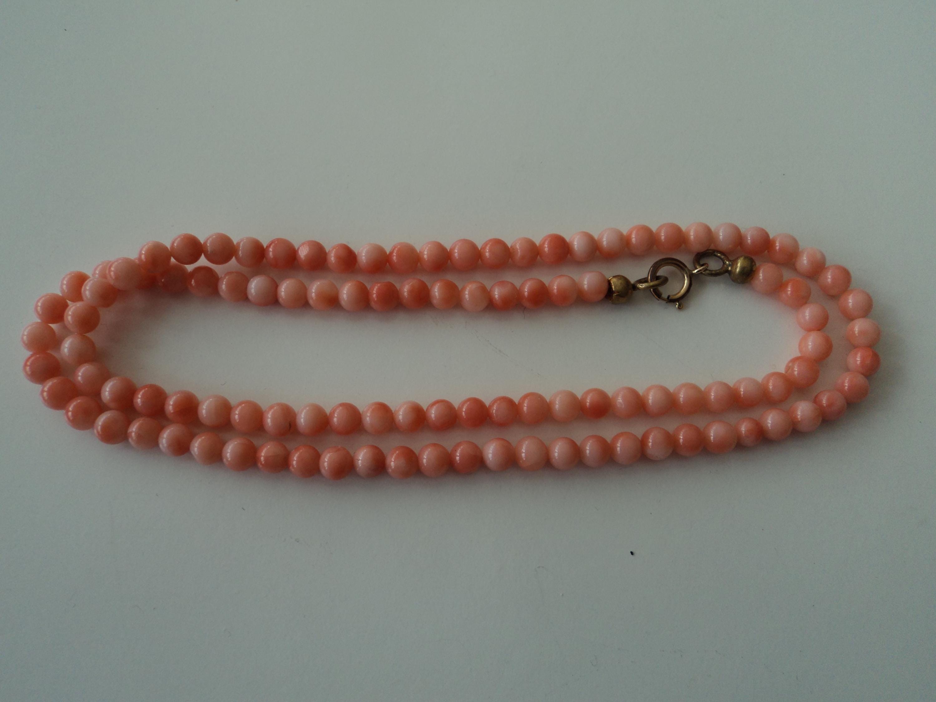 Vintage White Salmon CORAL necklace
