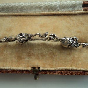 Vintage Memento Mori silver skull earring