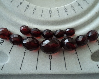 Art Deco faceted Cherry Amber Bakelite beads