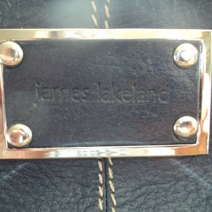James Lakeland blue leather makeup bag