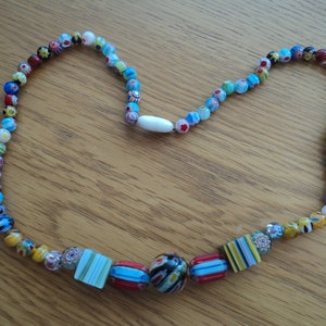 Murano Millefiori glass beaded necklace