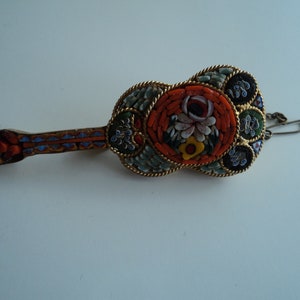 Vintage Miniature Micro Mosaic guitar brooch