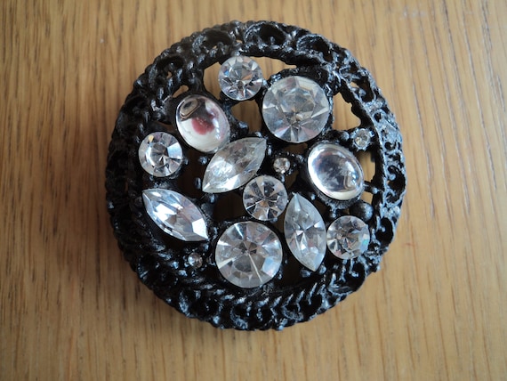 Vintage Iron German Paste brooch