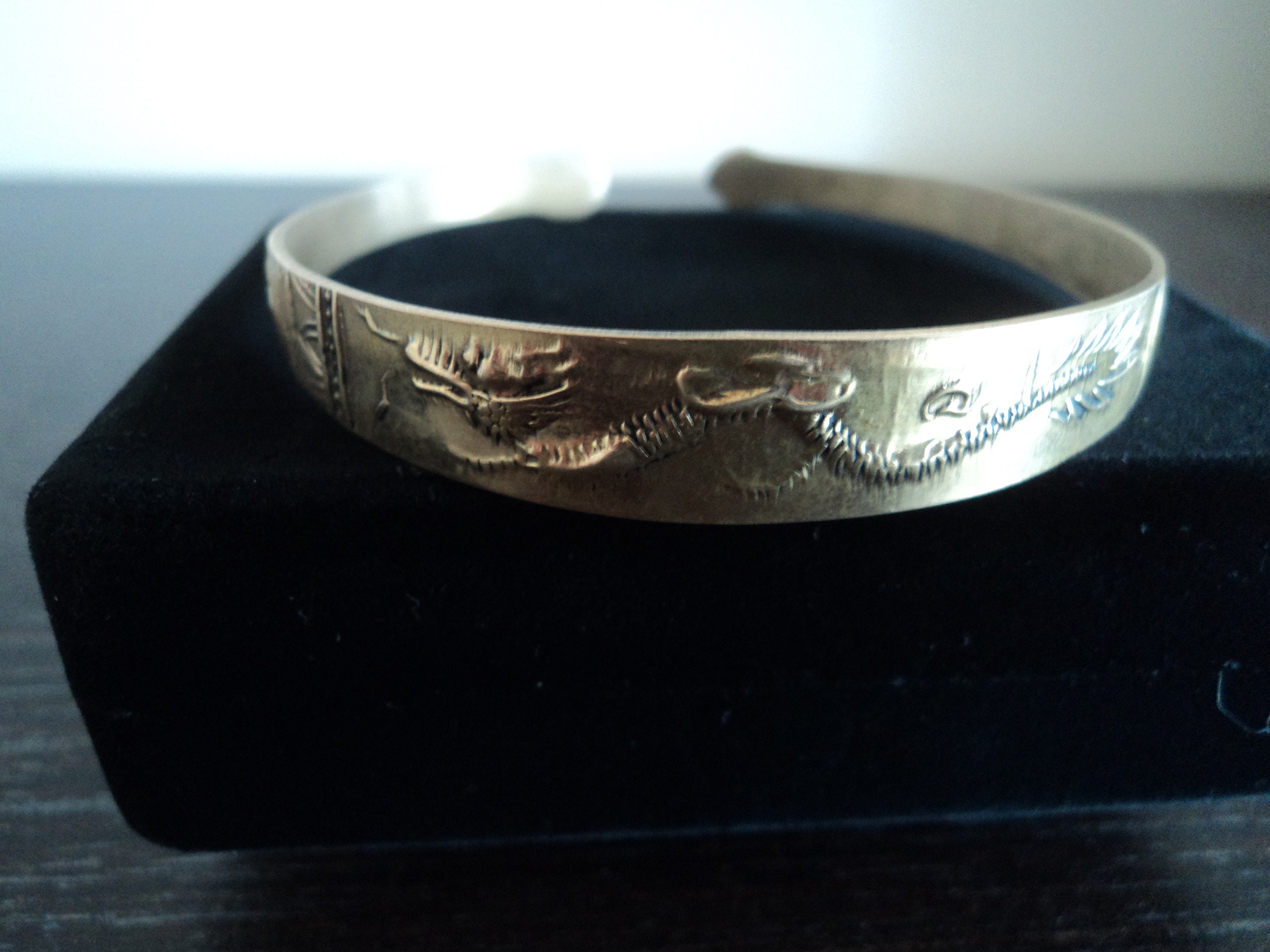 Vintage Rajasthani Sterling Silver Dragon Cuff Bracelet – Midnight Sun