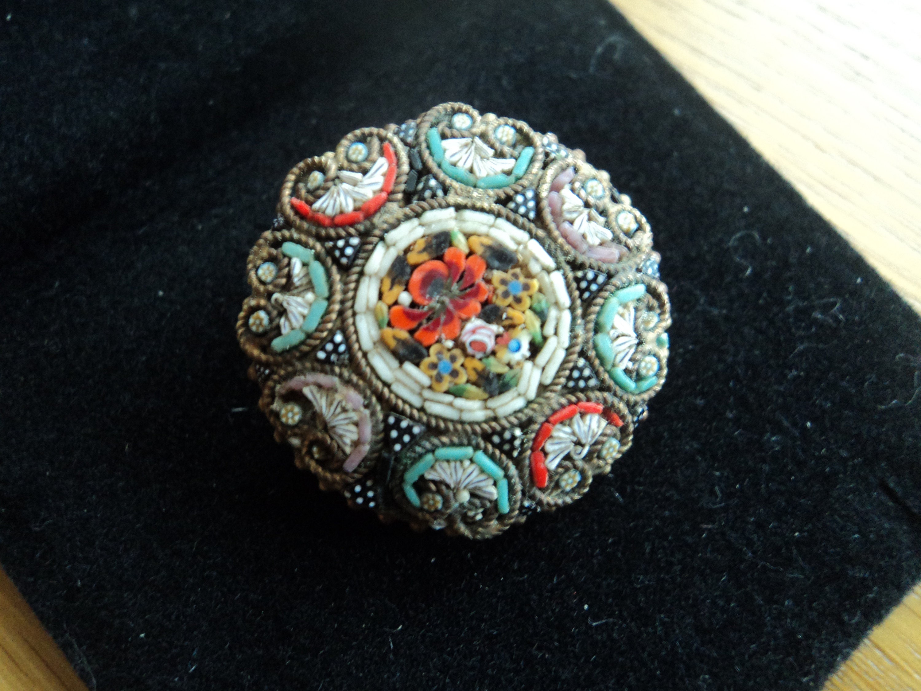 Broche Ancienne Micro Mosaïque - Vintage French - Sans Marque