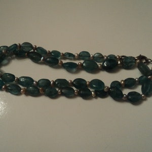 Moonstone beaded  real pearl necklace