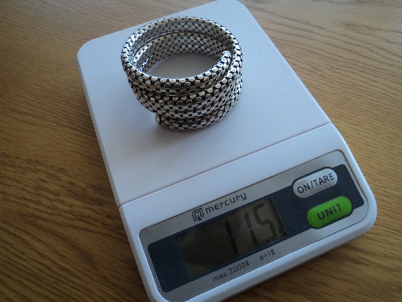 Silver 925 Snake Dragon scales colied spiral upper