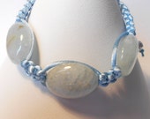 Aquamarine Macrame Bracelet, friendship bracelet, march birthday, mothers day gift, wedding day, march birthstone, gemstone jewellery, boxed