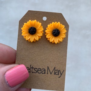 Sunflower clip on earrings