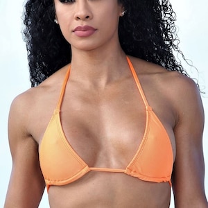 Orange Halter Bikini Top fits cup size A,B,C