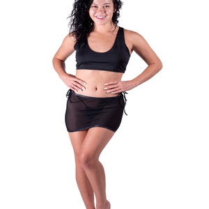 Black Mesh Mini Skirt