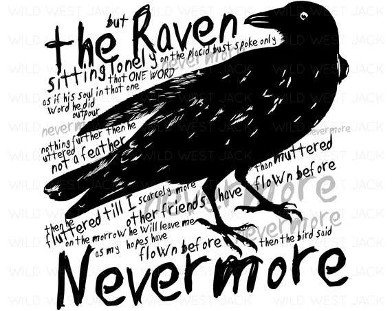 The Raven Nevermore Edgar Allen Poe Quote Digital Download Etsy
