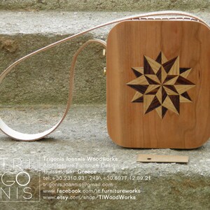 THE MARQUETRY SERIES_Wooden bag with a star marquetrie motif