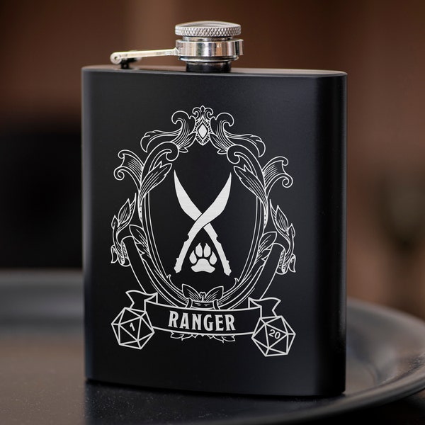 Ranger Class DnD Hip Flask 7oz Gift for dnd Party, Great Gift Idea for DnD Lovers / Stainless Steel Flask / dnd Gift For Players