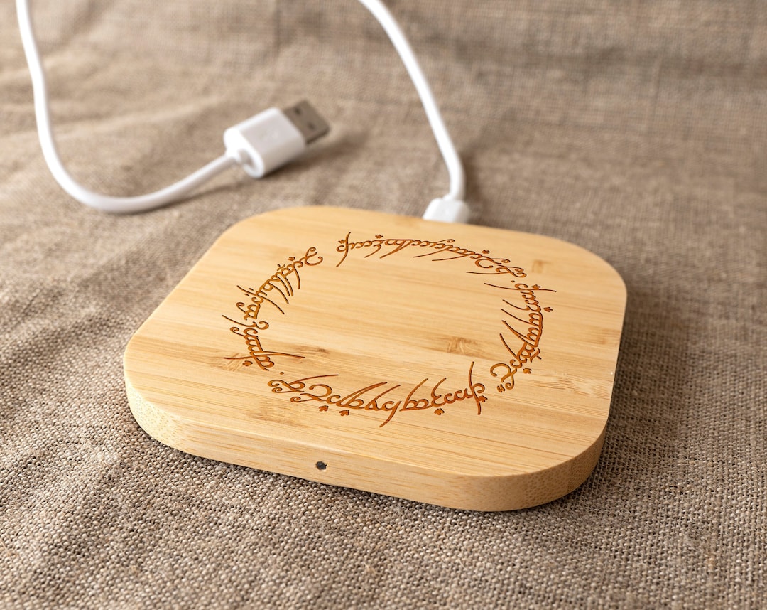 The One Ring Wooden Wireless Charger Lord of the Rings LOTR Personalized  Bamboo Qi Wireless Charger iPhone XR Samsung Galaxy Gift for Him Q8